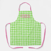 Roze Waterverf Gingham Persoonlijk Schort (Voorkant)