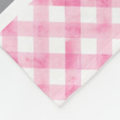 Roze Waterverf Gingham Plaid Geruite Meisjes Naam Fleece Deken (Hoek)