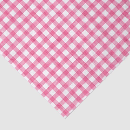 Roze Waterverf Gingham Weefpapier Tissuepapier (Detail)
