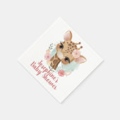 Roze Waterverf Giraffe Baby shower Servet (Hoek)