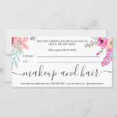 Roze waterverf girale logo cadeaubon (Achterkant)