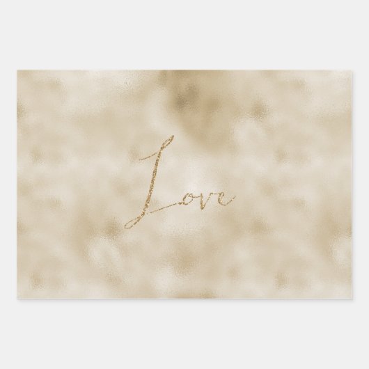 Roze Waterverf Glam Gold Tie Dye XOXO Glitter Inpakpapier Vel (Voorkant 3)