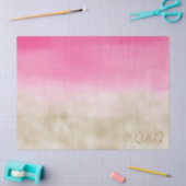 Roze Waterverf Glam Gold Tie Dye XOXO Glitter Tissuepapier (Craft)