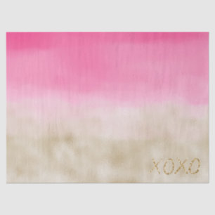 Roze Waterverf Glam Gold Tie Dye XOXO Glitter Tissuepapier