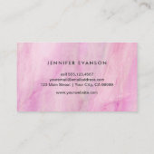 Roze Waterverf Glas in lood Patroon Visitekaartje (Achterkant)