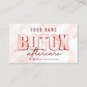 Roze Waterverf Glitter Aftercare Card Visitekaartje (Voorkant)