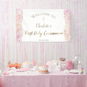 roze waterverf glitter Eerste banner van de Geme