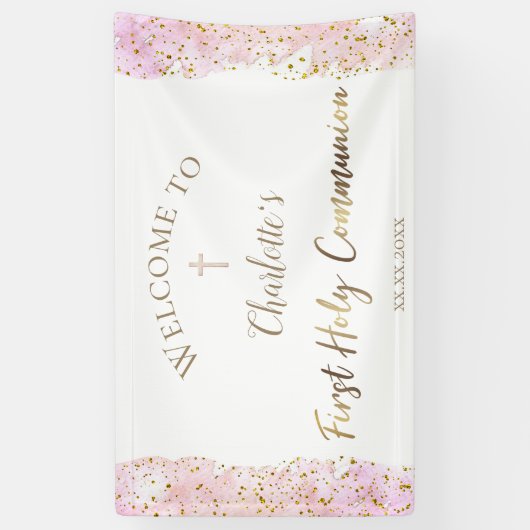 roze waterverf glitter | Eerste banner van de Geme (Verticaal)