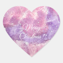 Roze Waterverf Glitter Kerstmis Hart