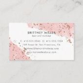 Roze Waterverf Glitter Loyalty Kaart Handschrift Visitekaartje (Achterkant)