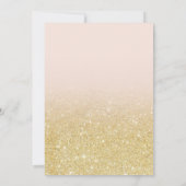 Roze waterverf glitter maansterren baby shower kaart (Achterkant)