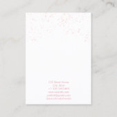 Roze Waterverf Glitter Oorbel Sieraden Display Visitekaartje (Achterkant)
