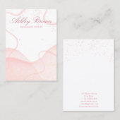 Roze Waterverf Glitter Oorbel Sieraden Display Visitekaartje (Voorkant / Achterkant)