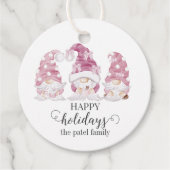 Roze Waterverf Gnome Holiday Gift Label (Voorkant)