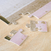 Roze Waterverf Gold Bridesmaid Voorstel Foto Legpuzzel (Zijkant)