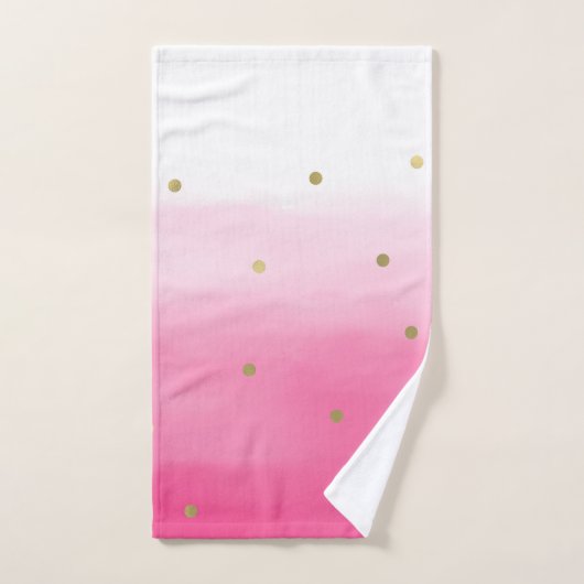 Roze Waterverf Gold Confetti Ombre Beauful Bad Handdoek (Handdoek)