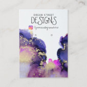 Roze Waterverf Gold Earring Display Kaart Visitekaartje (Voorkant)