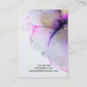 Roze Waterverf Gold Earring Display Kaart Visitekaartje (Achterkant)