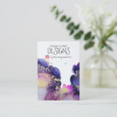 Roze Waterverf Gold Earring Display Kaart Visitekaartje (Staand voorkant)