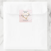 Roze Waterverf Gold Foil Heart Soy Candle Label (Tas)