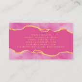 Roze Waterverf Gold Foil Luxury Visitekaartje (Achterkant)