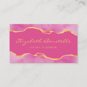 Roze Waterverf Gold Foil Luxury Visitekaartje (Voorkant)