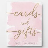 Roze Waterverf Gold Kaarten en cadeaubonborden Fotoplaat (Voorkant)