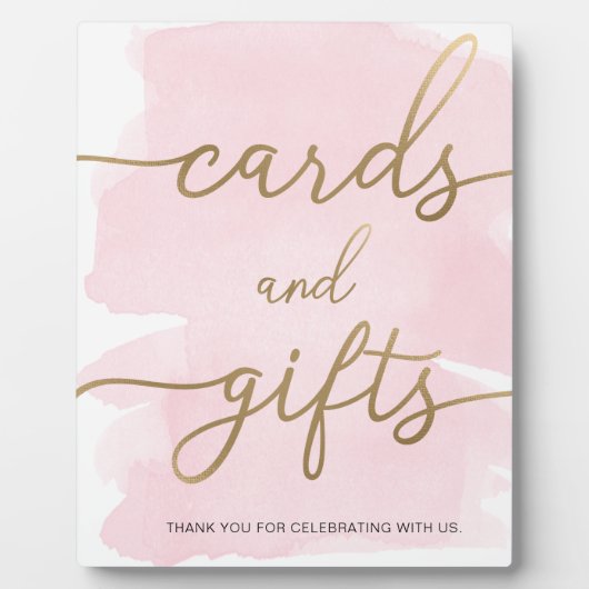 Roze Waterverf Gold Kaarten en cadeaubonborden Fotoplaat