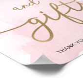 Roze Waterverf Gold Kaarten en cadeaubonborden Poster (Hoek)