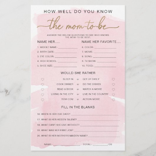 Roze Waterverf Gold kent het nieuwe spel (Voorkant)