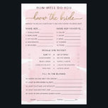 Roze Waterverf Gold kent het spel<br><div class="desc">Dit spel heeft een klassiek ontwerp van de waterverf met een faux gouden folie scriptkop. De manuscriptrubriek is een afbeelding dat niet kan worden uitgegeven. Alle andere tekst kan volledig worden bewerkt. Voor een geavanceerdere aanpassing van dit ontwerp,  selecteer hierboven eenvoudig de knoop "van het Aanpassen".</div>