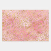 Roze Waterverf Gold Leopard Print Inpakpapier Vel (Voorkant)