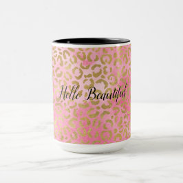 Roze Waterverf Gold Leopard Print      Mok