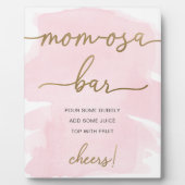 Roze Waterverf Gold Ma-osa Bar Sign Fotoplaat (Voorkant)