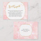 Roze Waterverf Gold Recipe-aanvraag Informatiekaartje (Voorkant / Achterkant)