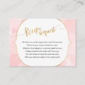Roze Waterverf Gold Recipe-aanvraag Informatiekaartje (Voorkant)