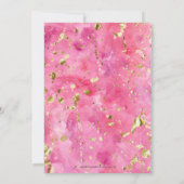 Roze Waterverf Gold Splatter Graduter Party Kaart (Achterkant)