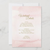 Roze Waterverf Gold Type Bachelorette Weekend Kaart (Achterkant)