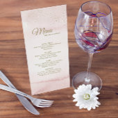 Roze Waterverf Gold Type bruiloft Menu