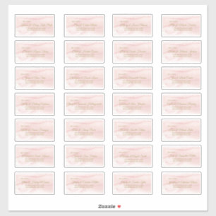 Roze Waterverf Gold Type gastadreslabel Sticker