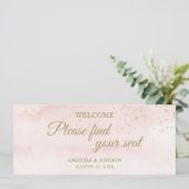 Roze Waterverf Gold Type-kleefkaart (Staand voorkant)