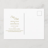 Roze Waterverf Gold Type Weddenschap Opslaan Datum Aankondigingskaart (Achterkant)
