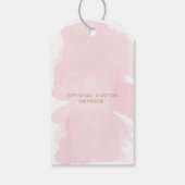 Roze Waterverf Gold Vrijgezellenfeest Favor Tag Cadeaulabel (Achterkant)
