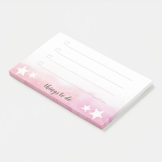 Roze Waterverf Golf Starfish Zeemeermin om lijst t Post-it® Notes (Schuin)