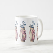 Roze Waterverf Golfclubs gepersonaliseerd Koffiemok (Voorkant rechts)