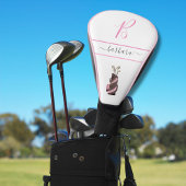 Roze Waterverf Golfclubs Monogram Naam Golfheadcover