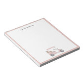 Roze waterverf golfkar Gepersonaliseerde Golfers Notitieblok (Schuin)