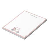 Roze waterverf golfkar Gepersonaliseerde Golfers Notitieblok (Linkerzijde)