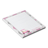 Roze Waterverf golfkar Naam Notitieblok (Schuin)