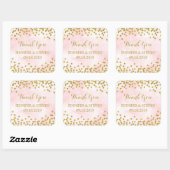 Roze Waterverf Goud Confetti Bruiloft Label (Vel)
